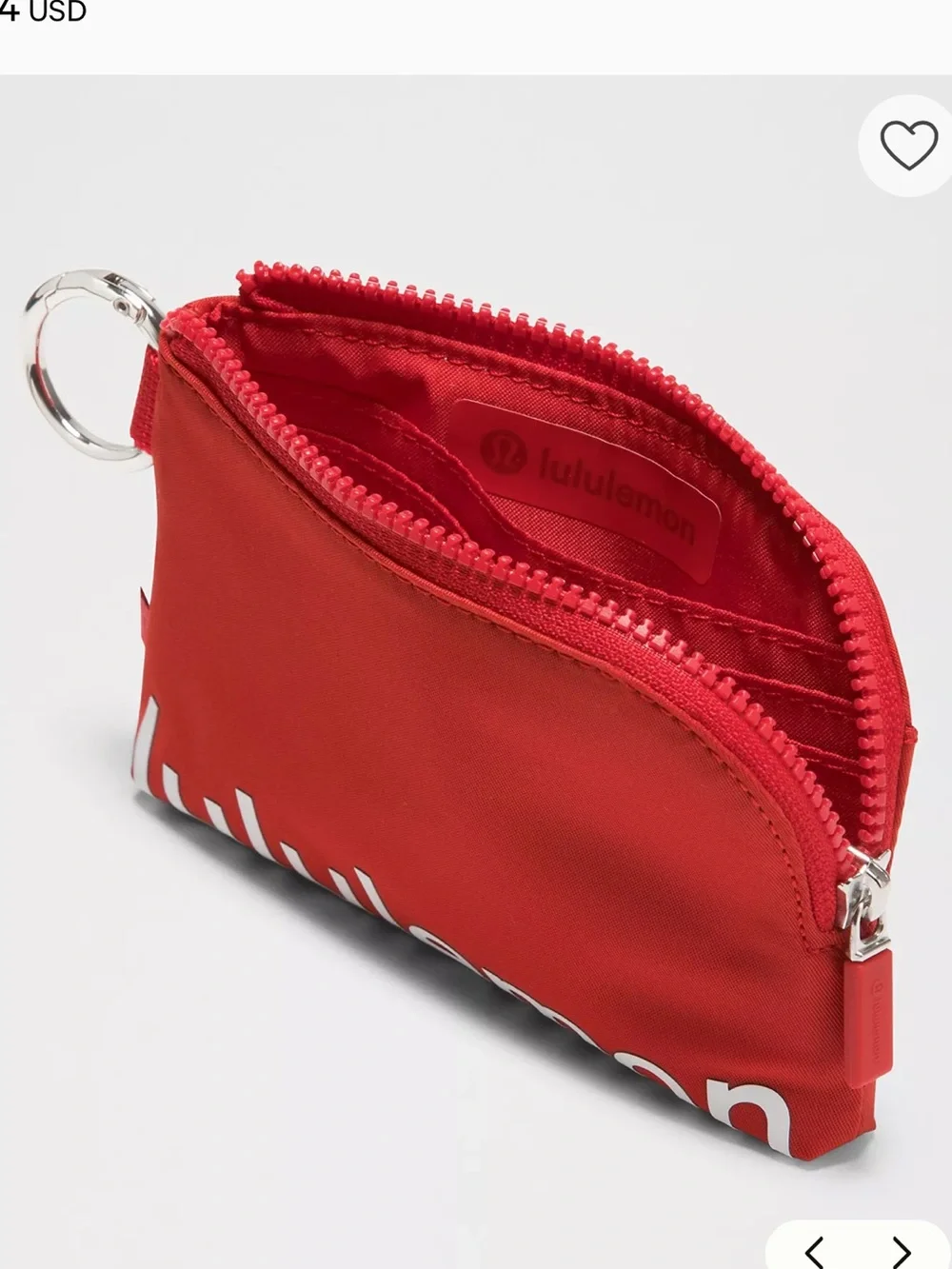 Lululemon Red Clippable Card Pouch - NWT